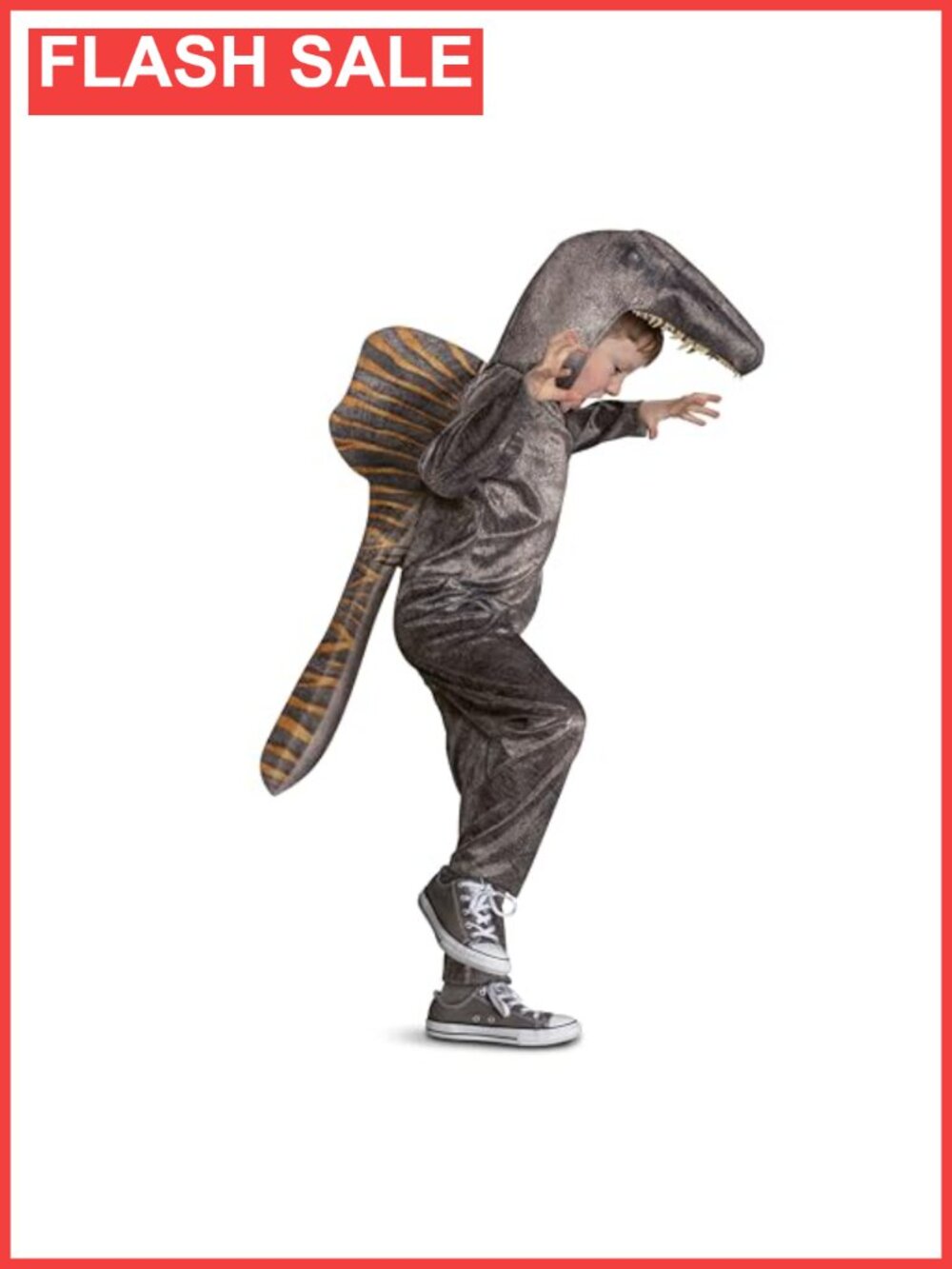 Jurassic Spinasaurus Dinosaur Costume Kids Hooded Jumpsuit Detachable Tail